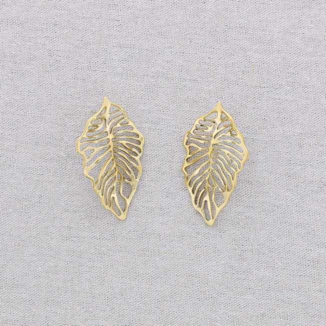 STEEL LEAF EARRINGS