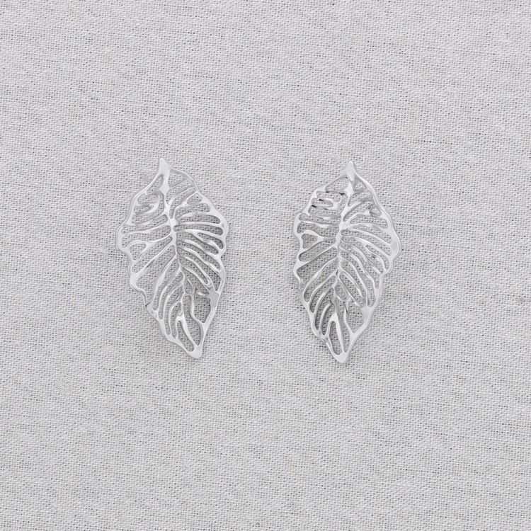 STEEL LEAF EARRINGS 2