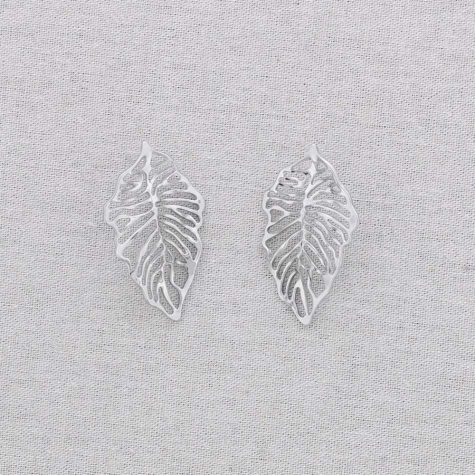 STEEL LEAF EARRINGS