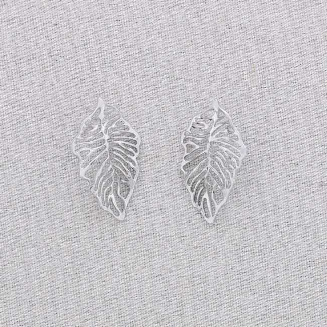 STEEL LEAF EARRINGS
