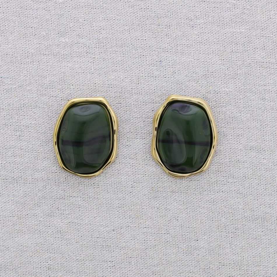 STEEL EARRINGS IRREGULAR SHAPE RESIN