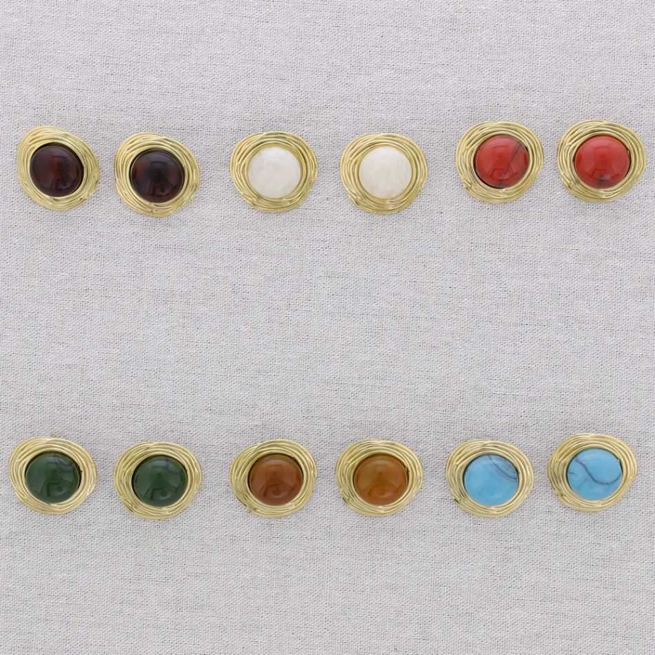 PENDIENTES ACERO FORMA IRREGULAR RESINA