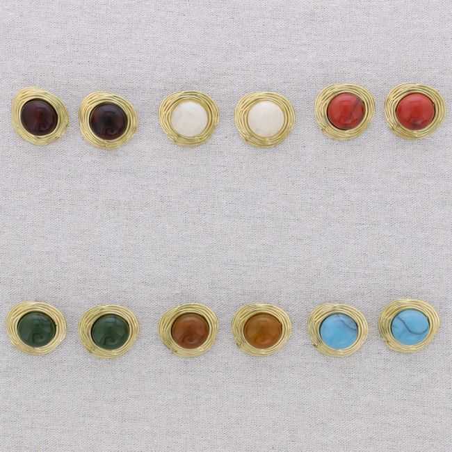 PENDIENTES ACERO FORMA IRREGULAR RESINA
