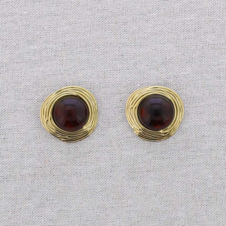 STEEL EARRINGS IRREGULAR SHAPE RESIN