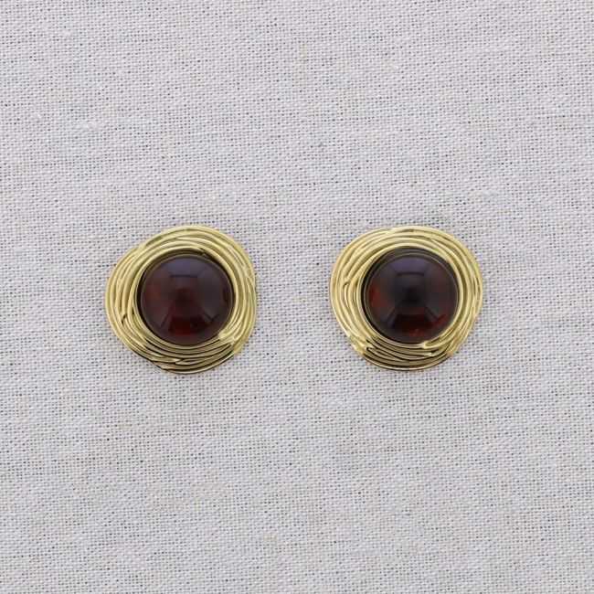 STEEL EARRINGS IRREGULAR SHAPE RESIN