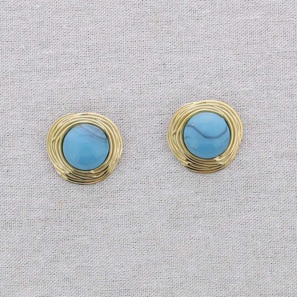 STEEL EARRINGS IRREGULAR SHAPE RESIN