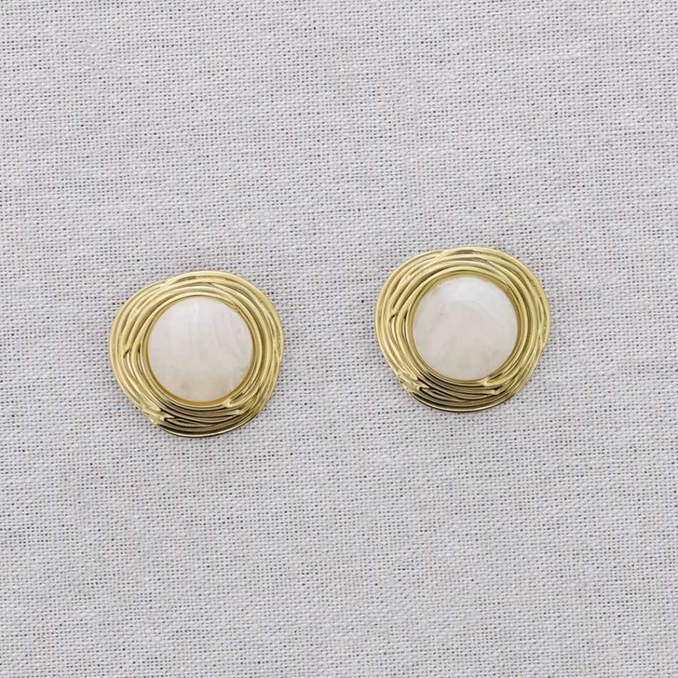 STEEL EARRINGS IRREGULAR SHAPE RESIN