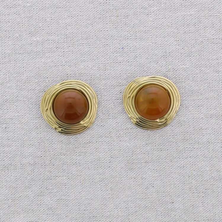 STEEL EARRINGS IRREGULAR SHAPE RESIN 2