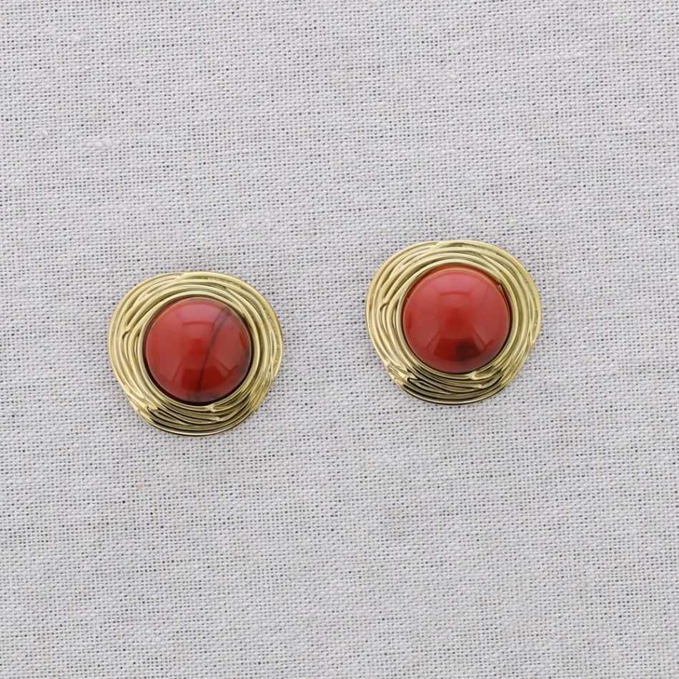 STEEL EARRINGS IRREGULAR SHAPE RESIN