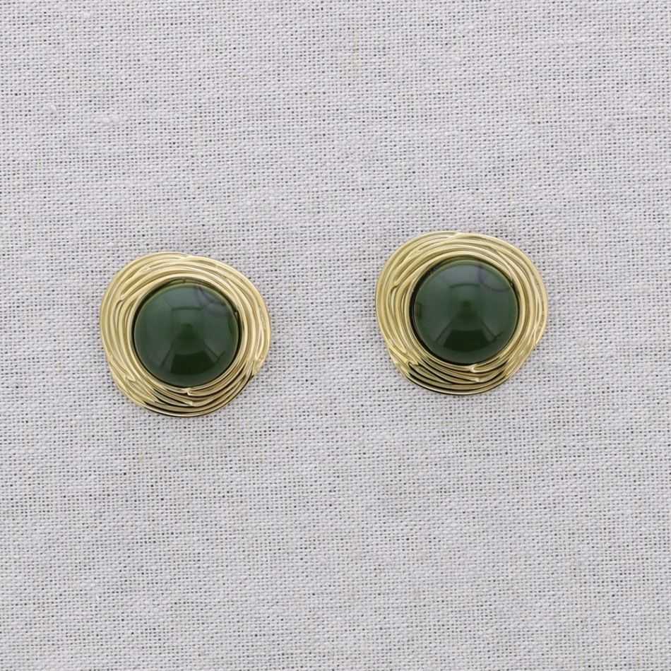 PENDIENTES ACERO FORMA IRREGULAR RESINA