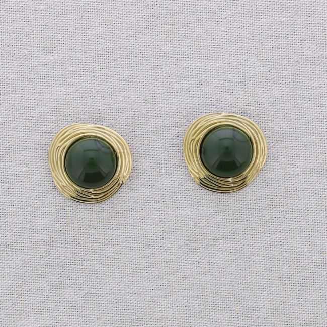 PENDIENTES ACERO FORMA IRREGULAR RESINA
