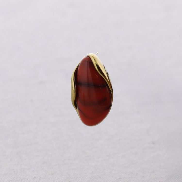 STEEL EARRINGS IRREGULAR SHAPE RESIN