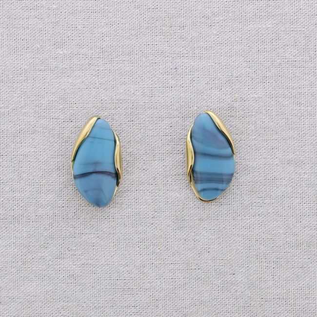 STEEL EARRINGS IRREGULAR SHAPE RESIN
