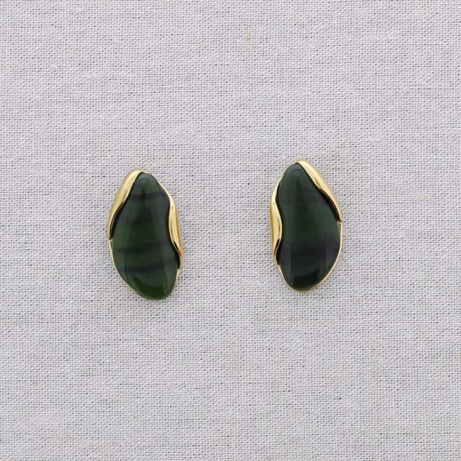 STEEL EARRINGS IRREGULAR SHAPE RESIN
