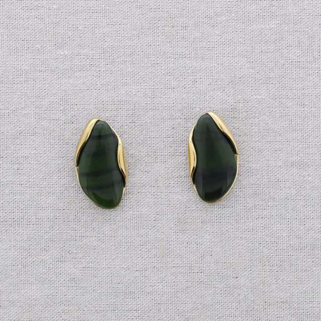STEEL EARRINGS IRREGULAR SHAPE RESIN