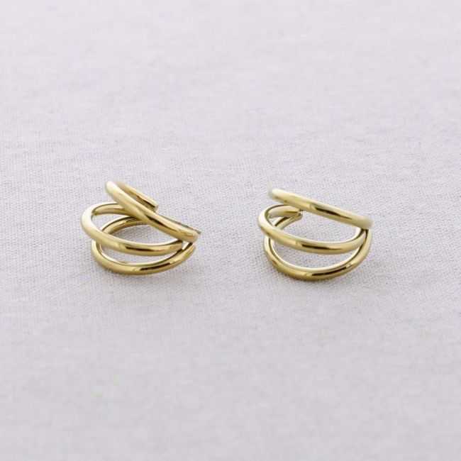 PENDIENTES ACERO TRIPE ARO