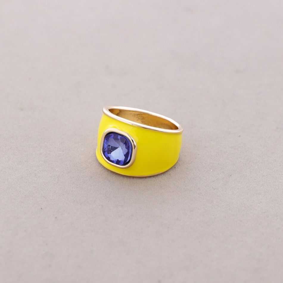 METAL RING ENAMEL CRYSTAL