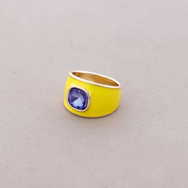 METAL RING ENAMEL CRYSTAL