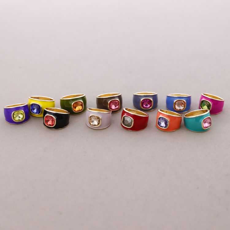 ANILLO METAL ESMALTE CRISTAL 2