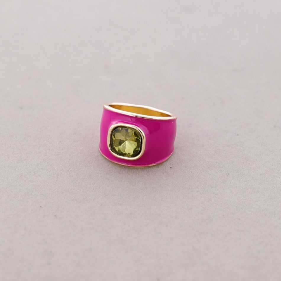 METAL RING ENAMEL CRYSTAL