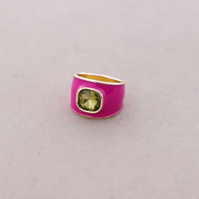 METAL RING ENAMEL CRYSTAL