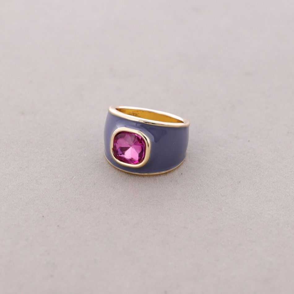 METAL RING ENAMEL CRYSTAL