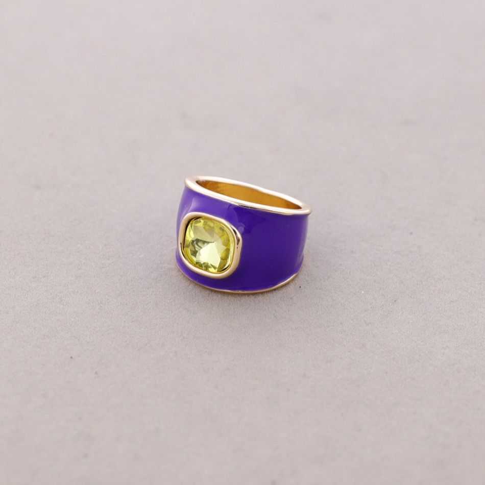 METAL RING ENAMEL CRYSTAL