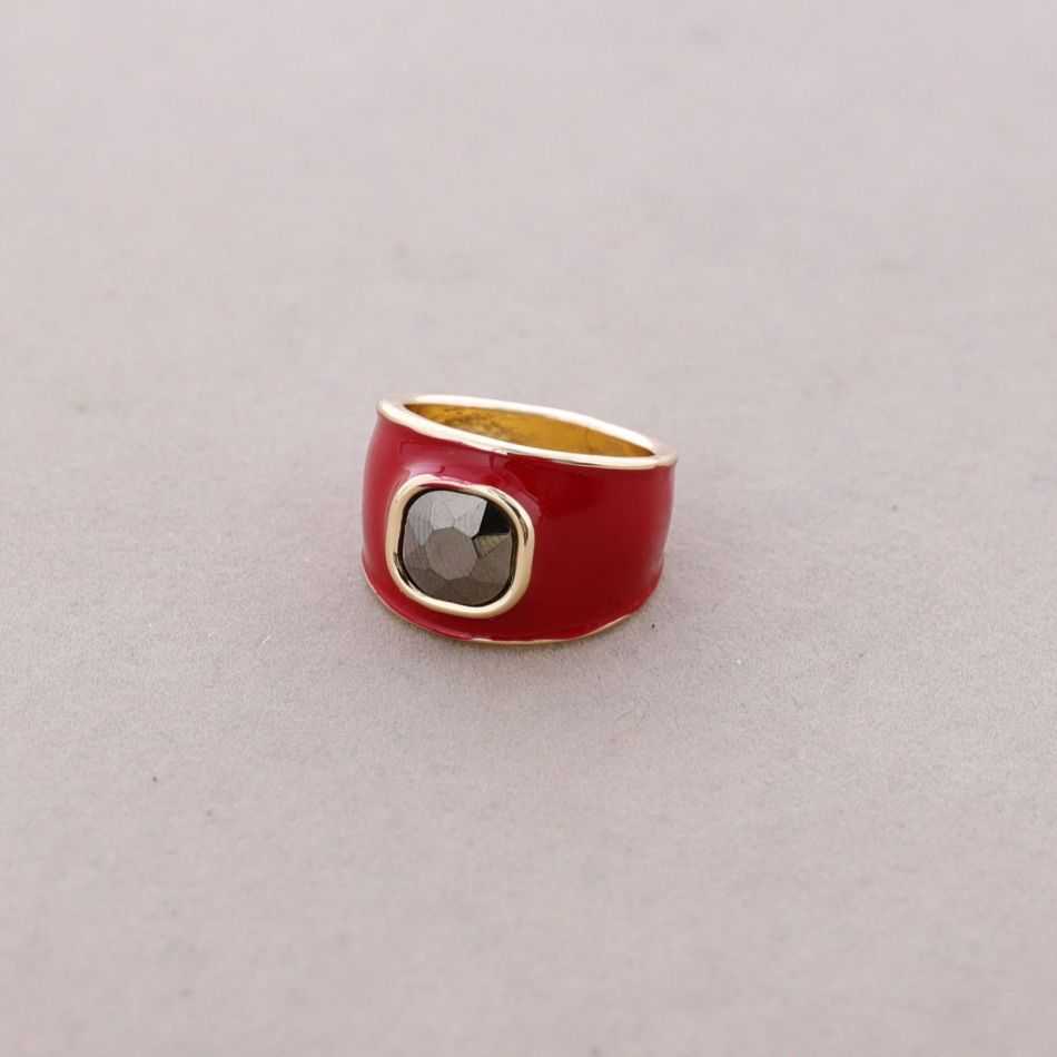METAL RING ENAMEL CRYSTAL