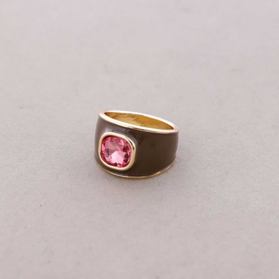 METAL RING ENAMEL CRYSTAL