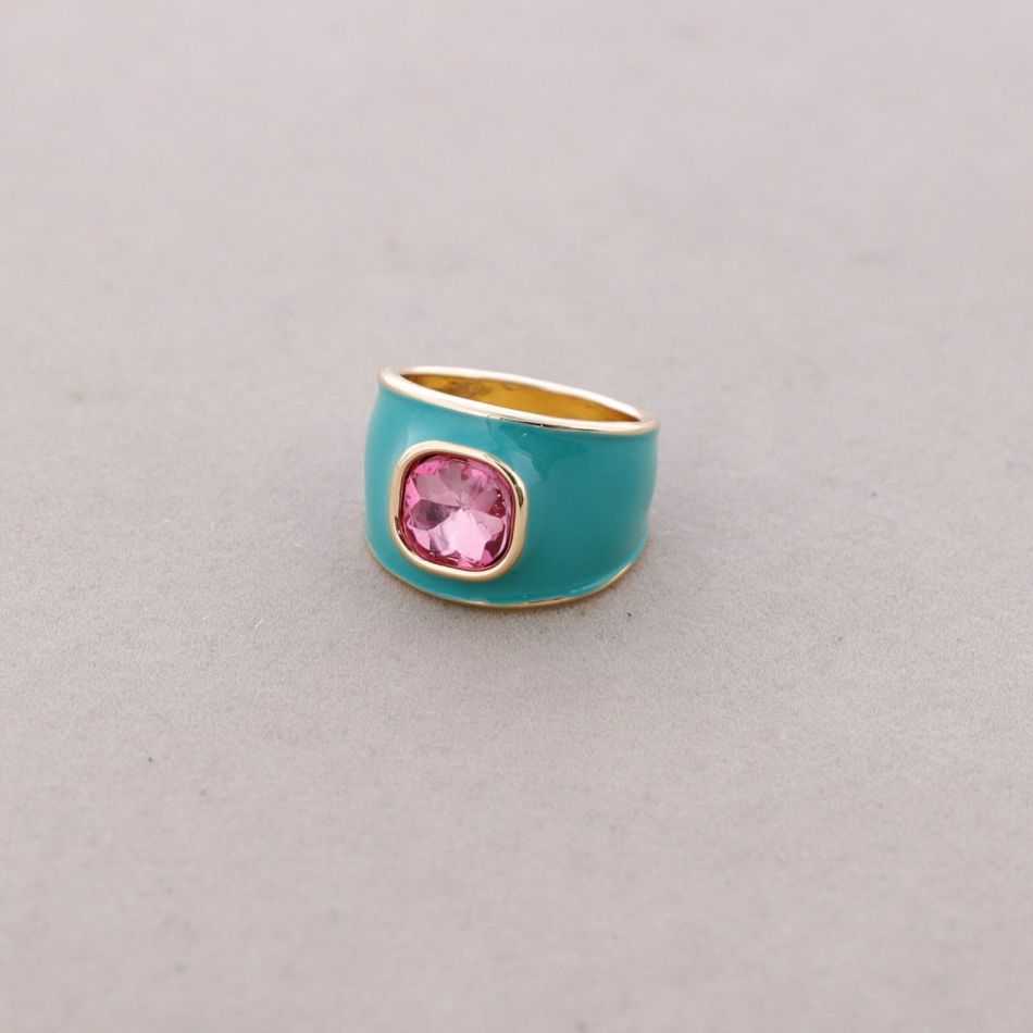 METAL RING ENAMEL CRYSTAL