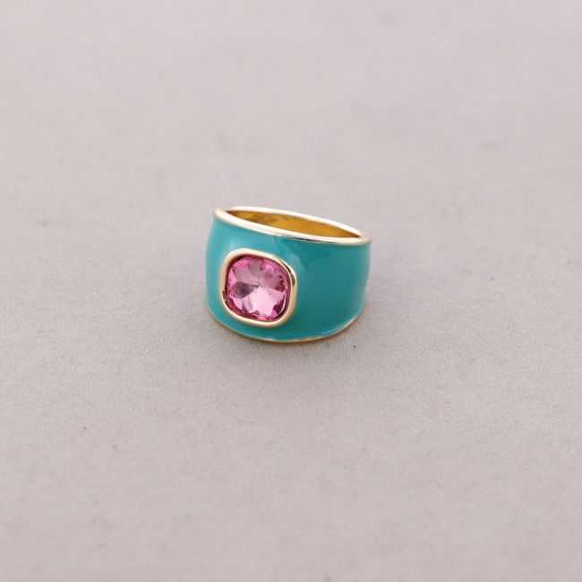 METAL RING ENAMEL CRYSTAL