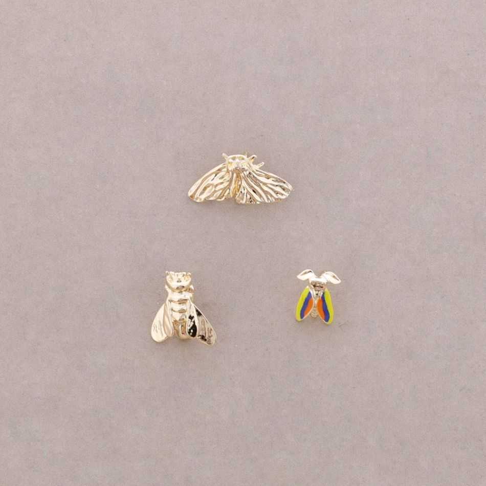 TRIPLE INSECT METAL BROOCH SET