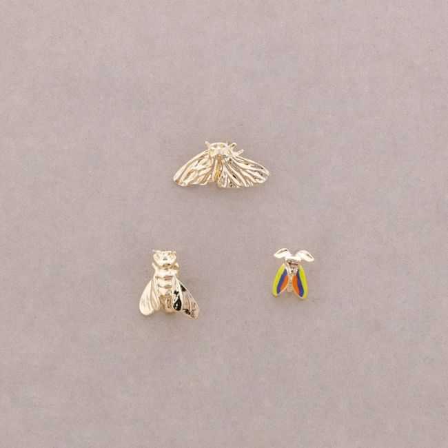 TRIPLE INSECT METAL BROOCH SET