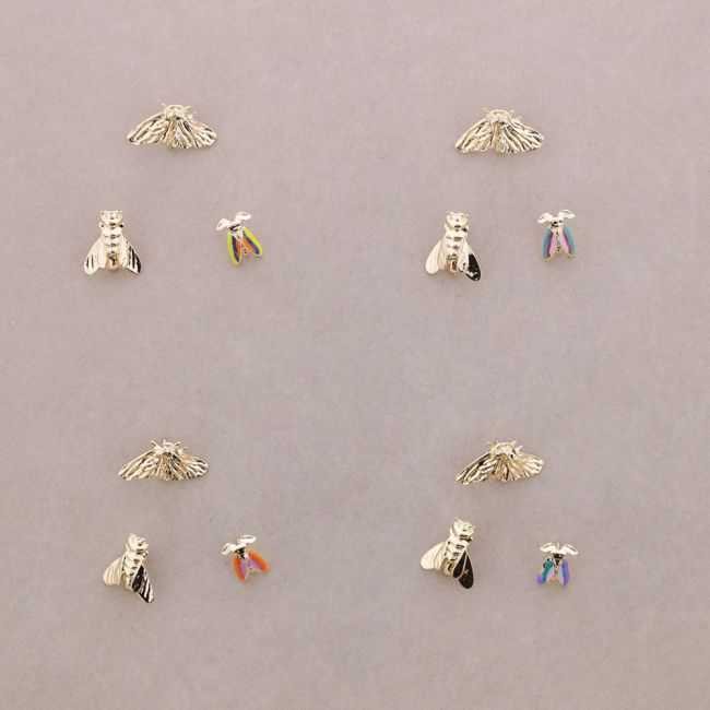 TRIPLE INSECT METAL BROOCH SET