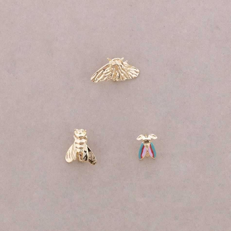 TRIPLE INSECT METAL BROOCH SET