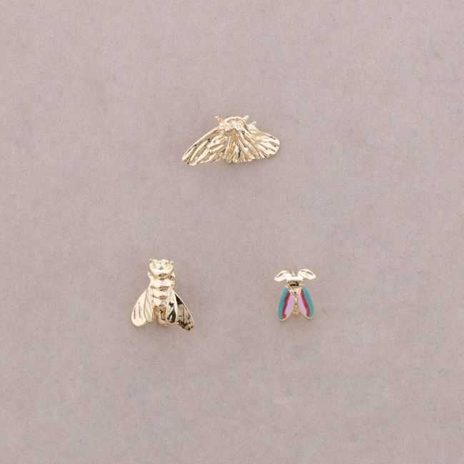 TRIPLE INSECT METAL BROOCH SET