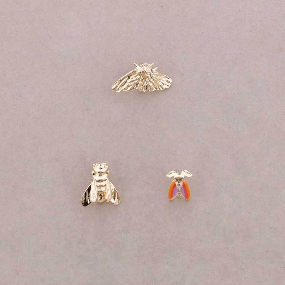 TRIPLE INSECT METAL BROOCH SET