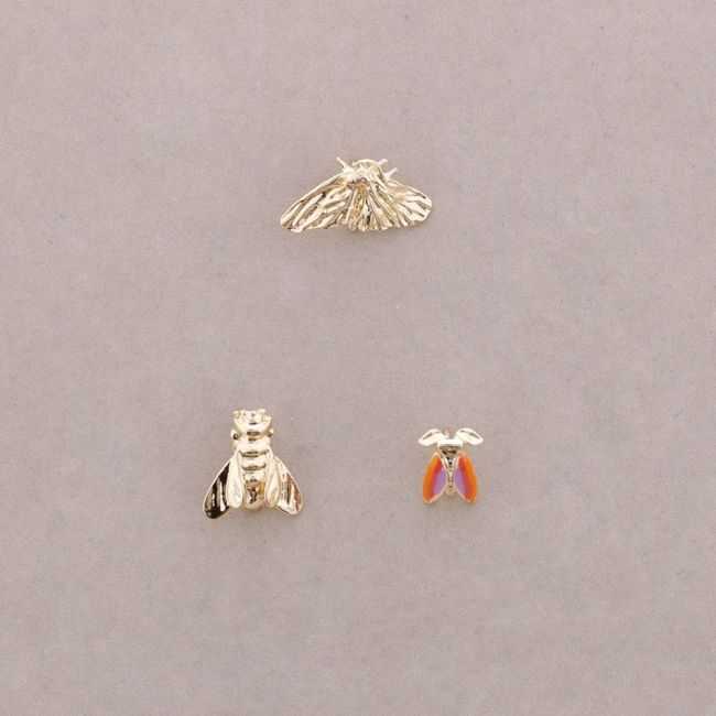TRIPLE INSECT METAL BROOCH SET