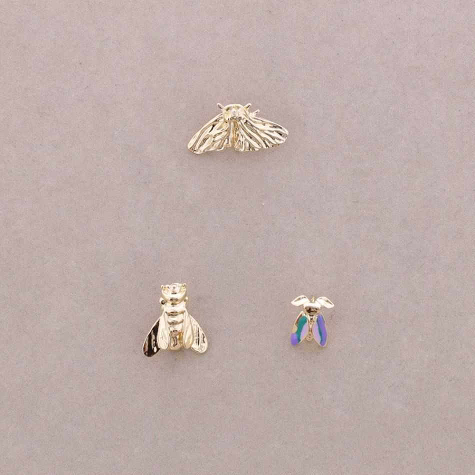 TRIPLE INSECT METAL BROOCH SET
