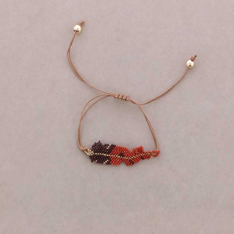 PULSERA ÉTNICA MACRAMÉ HOJA ABALORIOS 2