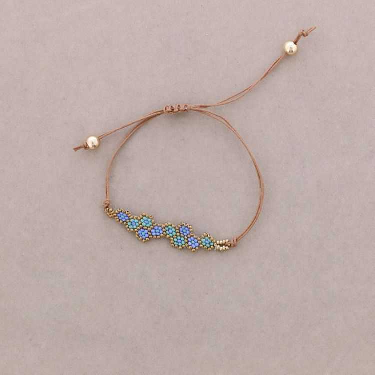 PULSERA ÉTNICA MACRAMÉ PANAL ABALORIOS