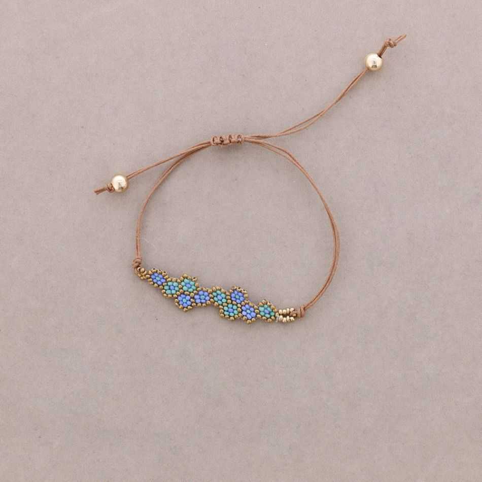 PULSERA ÉTNICA MACRAMÉ PANAL ABALORIOS