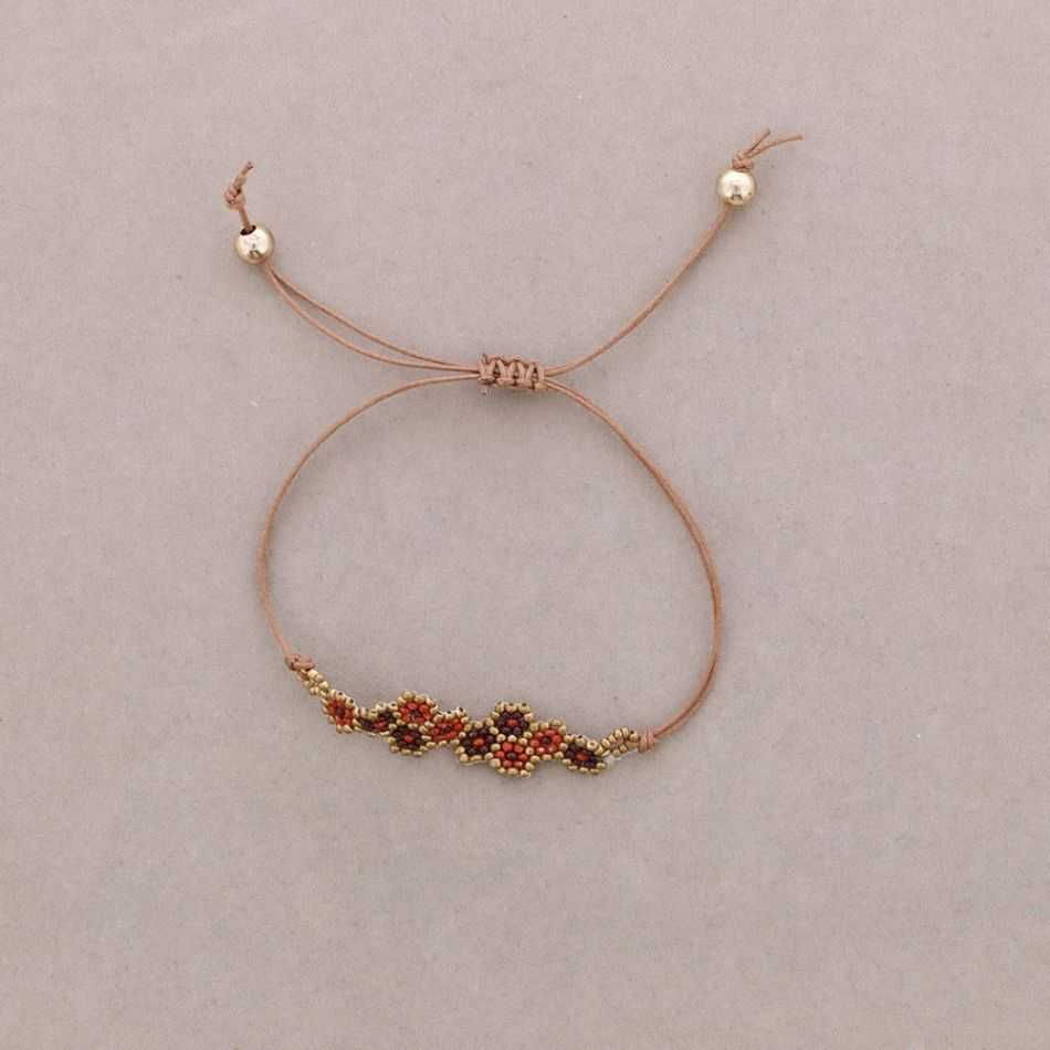 ETHNIC MACRAME BRACELET HONEYCOMB BEADS