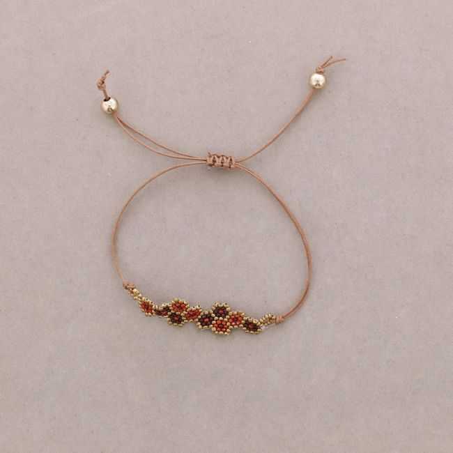 ETHNIC MACRAME BRACELET HONEYCOMB BEADS