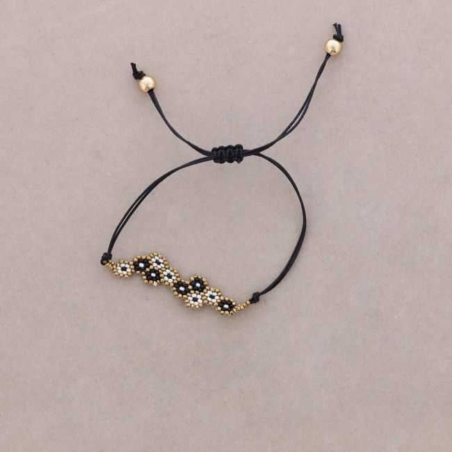 PULSERA ÉTNICA MACRAMÉ PANAL ABALORIOS