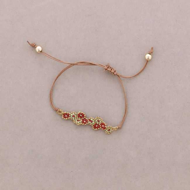 PULSERA ÉTNICA MACRAMÉ PANAL ABALORIOS
