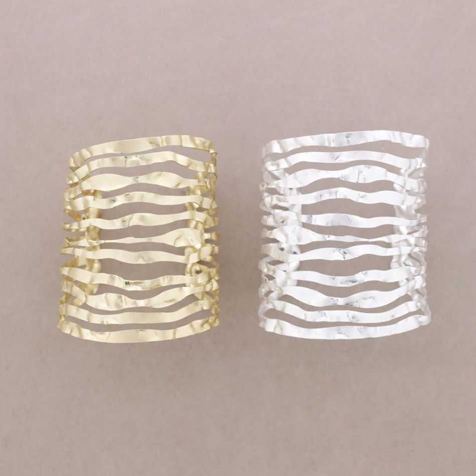 PULSERA AJUSTABLE ONDULADA METAL