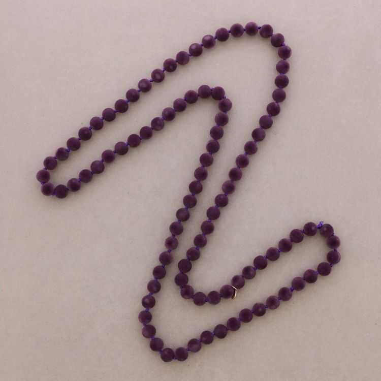 LONG VELVET BALL NECKLACE 120CM