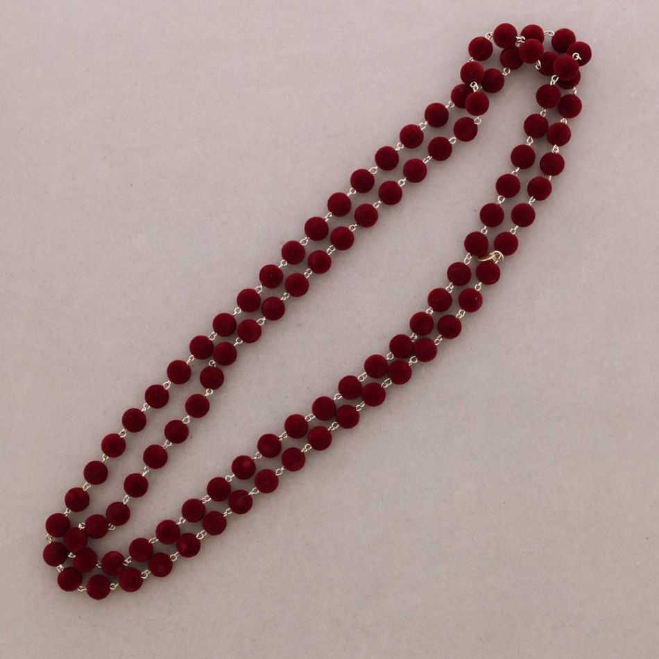 LONG BEADED VELVET NECKLACE 150CM