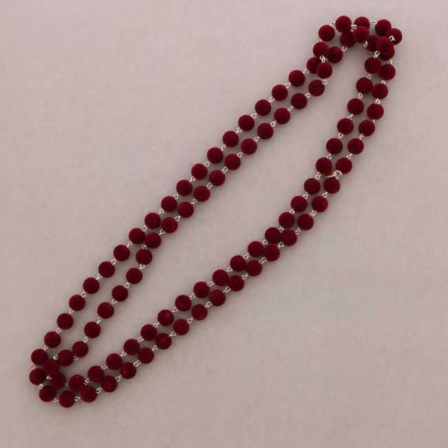 LONG BEADED VELVET NECKLACE 150CM